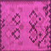 Square Machine Washable Southwestern Pink Country Rug, wshcon2440pnk