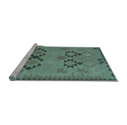 Sideview of Machine Washable Southwestern Light Blue Country Rug, wshcon2440lblu