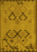 Machine Washable Southwestern Yellow Country Rug, wshcon2440yw