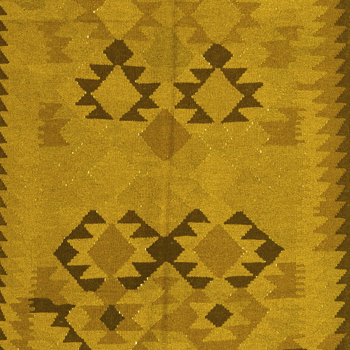 Machine Washable Southwestern Yellow Country Rug, wshcon2440yw