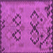 Square Machine Washable Southwestern Purple Country Area Rugs, wshcon2440pur