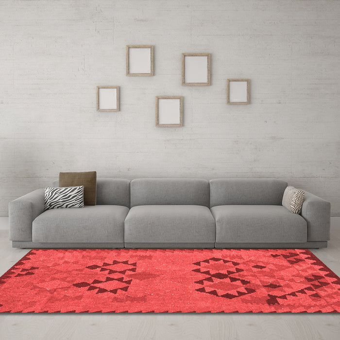 Country Red Washable Rugs