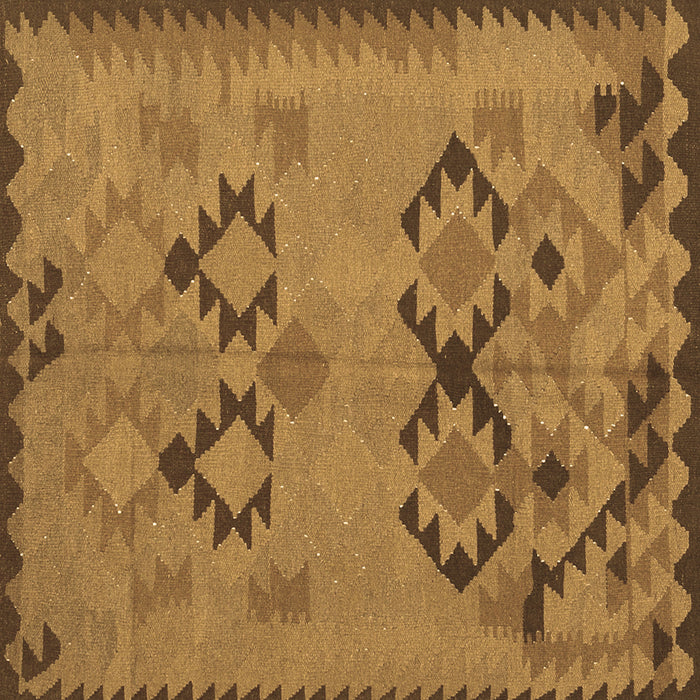 Square Southwestern Brown Country Rug, con2440brn