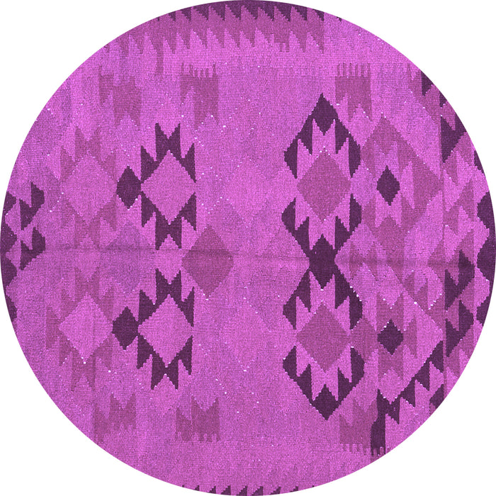 Round Southwestern Purple Country Rug, con2440pur