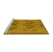 Sideview of Machine Washable Southwestern Yellow Country Rug, wshcon2440yw