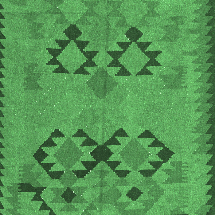Machine Washable Southwestern Emerald Green Country Area Rugs, wshcon2440emgrn