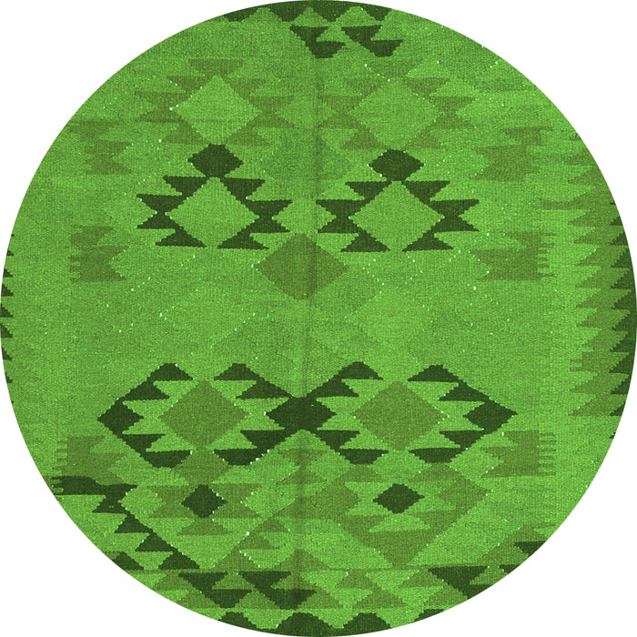 Square Southwestern Green Country Rug, con2440grn