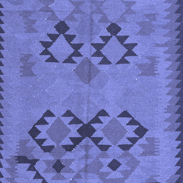 Machine Washable Southwestern Blue Country Rug, wshcon2440blu
