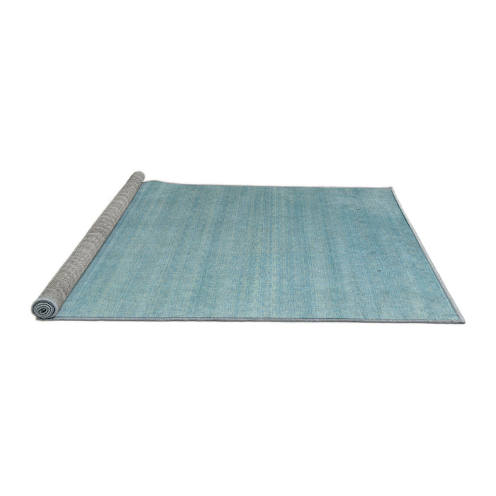 Serging Thickness of Machine Washable Contemporary Sky Blue Rug, wshcon2441