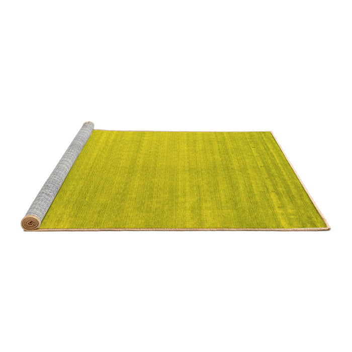 Sideview of Machine Washable Abstract Yellow Contemporary Rug, wshcon2441yw
