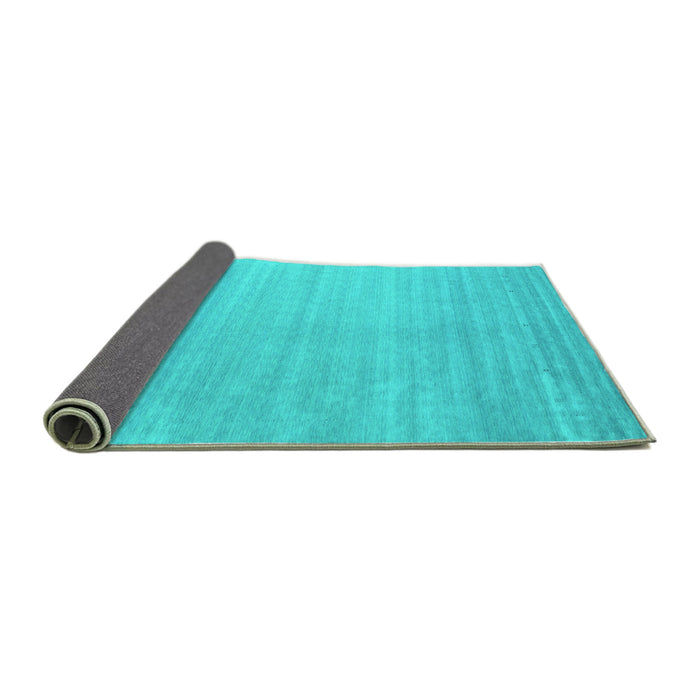 Sideview of Abstract Turquoise Contemporary Rug, con2441turq