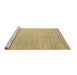 Sideview of Machine Washable Abstract Brown Contemporary Rug, wshcon2441brn