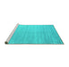 Sideview of Machine Washable Abstract Turquoise Contemporary Area Rugs, wshcon2441turq