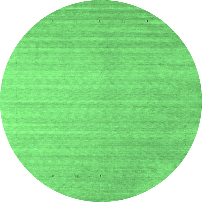 Round Abstract Emerald Green Contemporary Rug, con2441emgrn