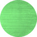 Round Abstract Emerald Green Contemporary Rug, con2441emgrn