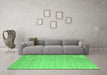 Machine Washable Abstract Emerald Green Contemporary Area Rugs in a Living Room,, wshcon2441emgrn