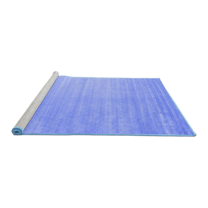 Sideview of Machine Washable Abstract Blue Contemporary Rug, wshcon2441blu