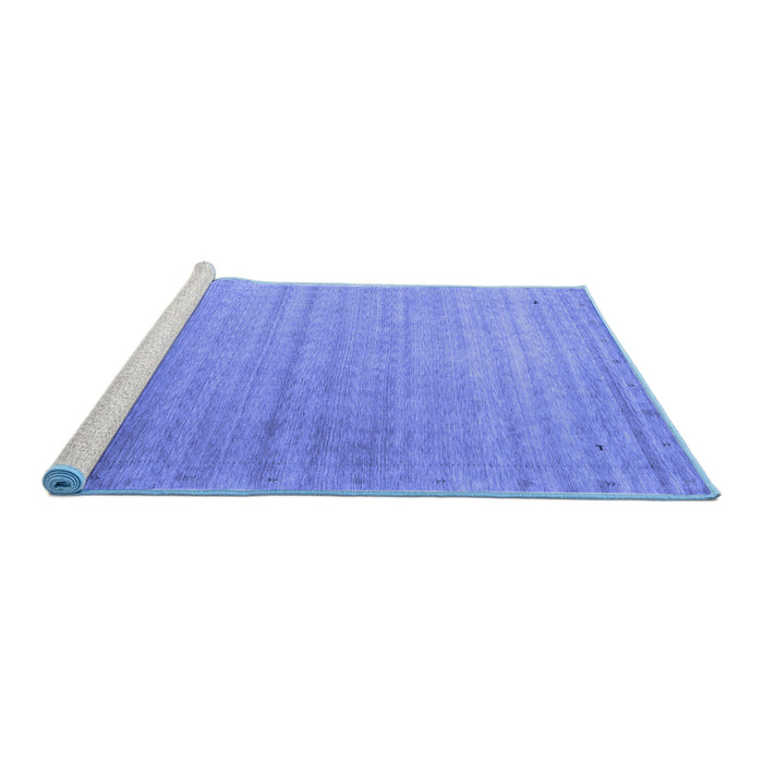 Sideview of Machine Washable Abstract Blue Contemporary Rug, wshcon2442blu