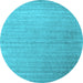 Round Abstract Light Blue Contemporary Rug, con2442lblu