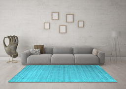Machine Washable Abstract Light Blue Contemporary Rug in a Living Room, wshcon2442lblu