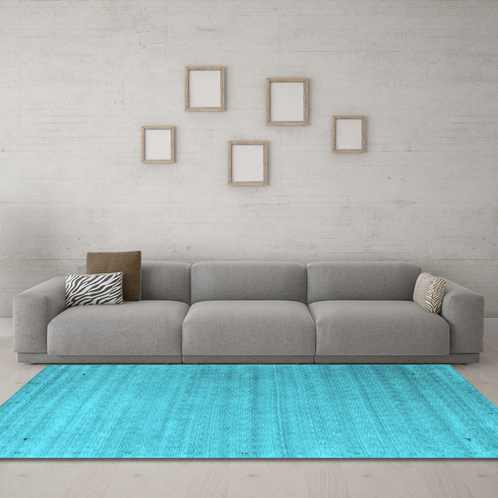 Machine Washable Abstract Light Blue Contemporary Rug in a Living Room, wshcon2442lblu