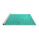 Sideview of Machine Washable Abstract Turquoise Contemporary Area Rugs, wshcon2442turq