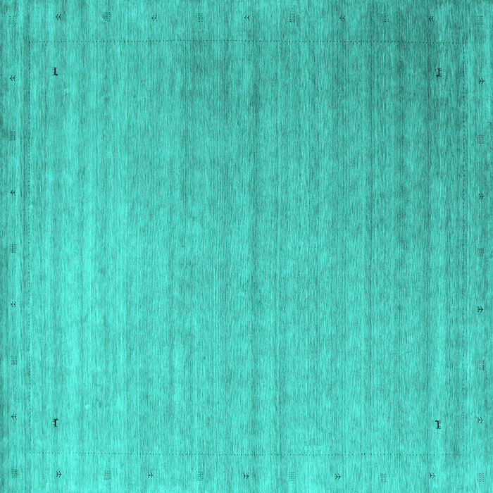 Square Machine Washable Abstract Turquoise Contemporary Area Rugs, wshcon2442turq