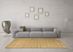 Machine Washable Abstract Brown Contemporary Rug in a Living Room,, wshcon2442brn