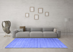 Machine Washable Abstract Blue Contemporary Rug in a Living Room, wshcon2442blu