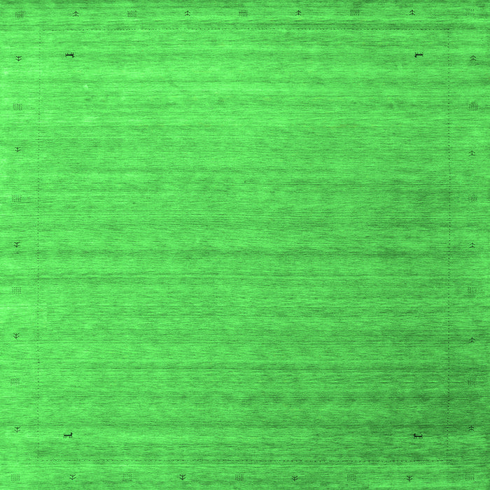 Serging Thickness of Abstract Green Contemporary Rug, con2442grn