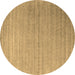 Round Abstract Brown Contemporary Rug, con2442brn