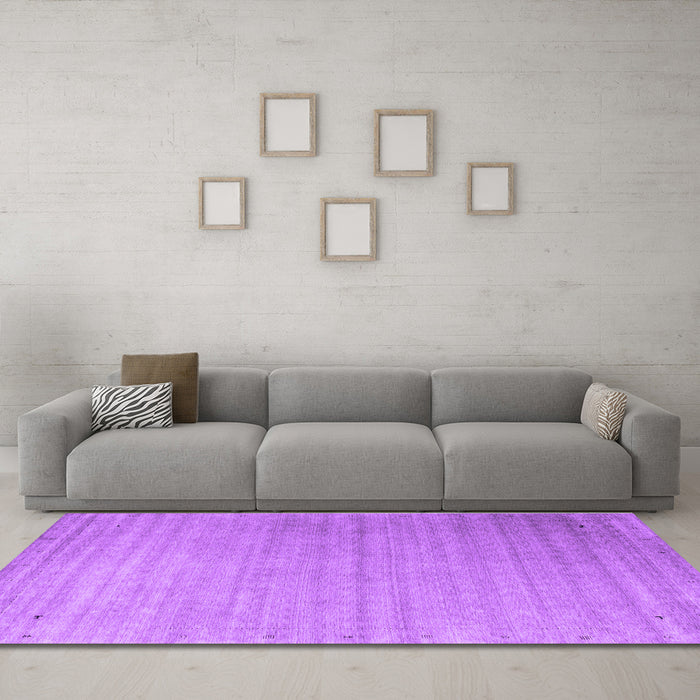 Machine Washable Abstract Purple Contemporary Area Rugs in a Living Room, wshcon2442pur
