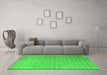 Machine Washable Abstract Green Contemporary Area Rugs in a Living Room,, wshcon2442grn