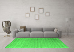 Machine Washable Abstract Green Contemporary Area Rugs in a Living Room,, wshcon2442grn