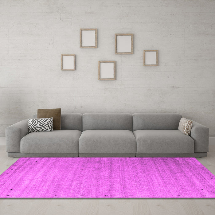 Machine Washable Abstract Pink Contemporary Rug in a Living Room, wshcon2442pnk