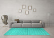 Machine Washable Abstract Turquoise Contemporary Area Rugs in a Living Room,, wshcon2442turq