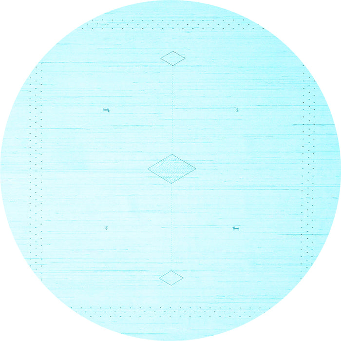 Round Solid Light Blue Modern Rug, con2443lblu