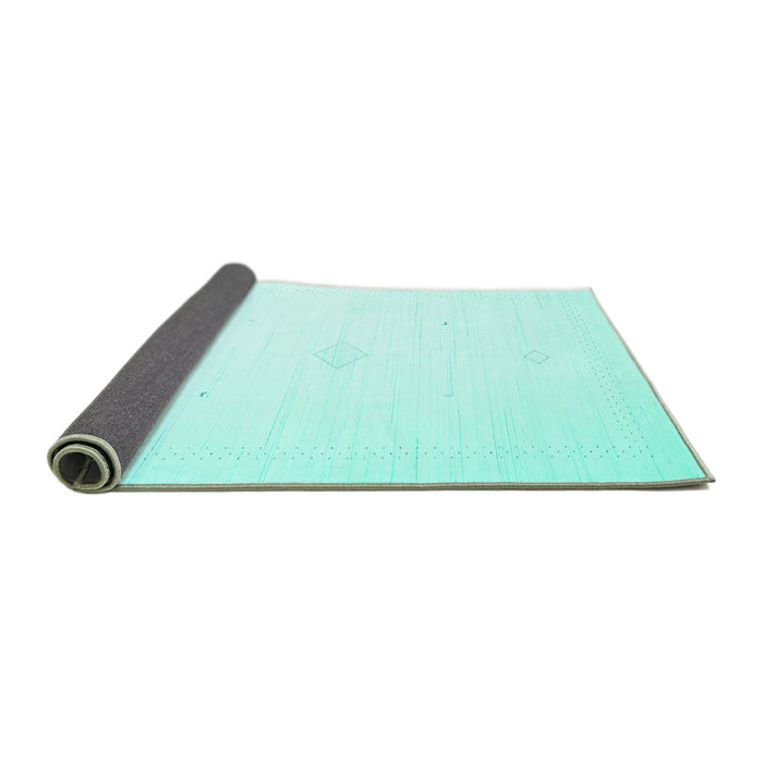 Sideview of Solid Turquoise Modern Rug, con2443turq