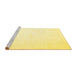 Sideview of Machine Washable Solid Yellow Modern Rug, wshcon2443yw