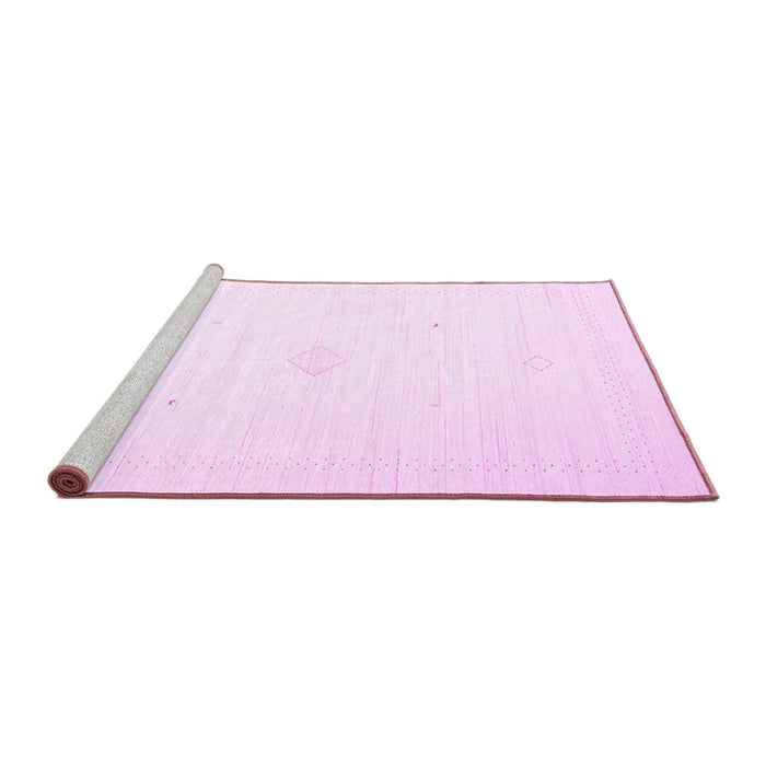 Sideview of Machine Washable Solid Pink Modern Rug, wshcon2443pnk