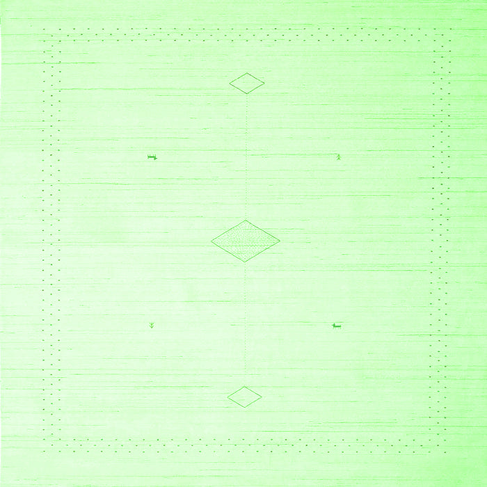 Serging Thickness of Solid Green Modern Rug, con2443grn