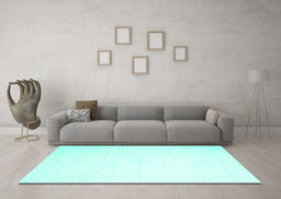 Machine Washable Solid Turquoise Modern Area Rugs in a Living Room,, wshcon2443turq