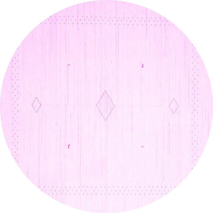 Round Solid Pink Modern Rug, con2443pnk