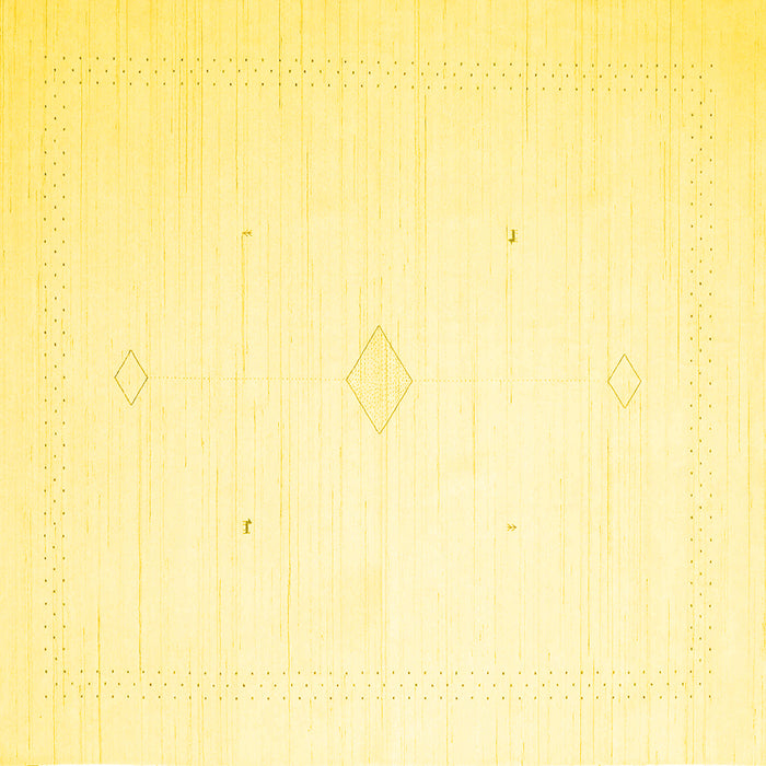 Square Machine Washable Solid Yellow Modern Rug, wshcon2443yw