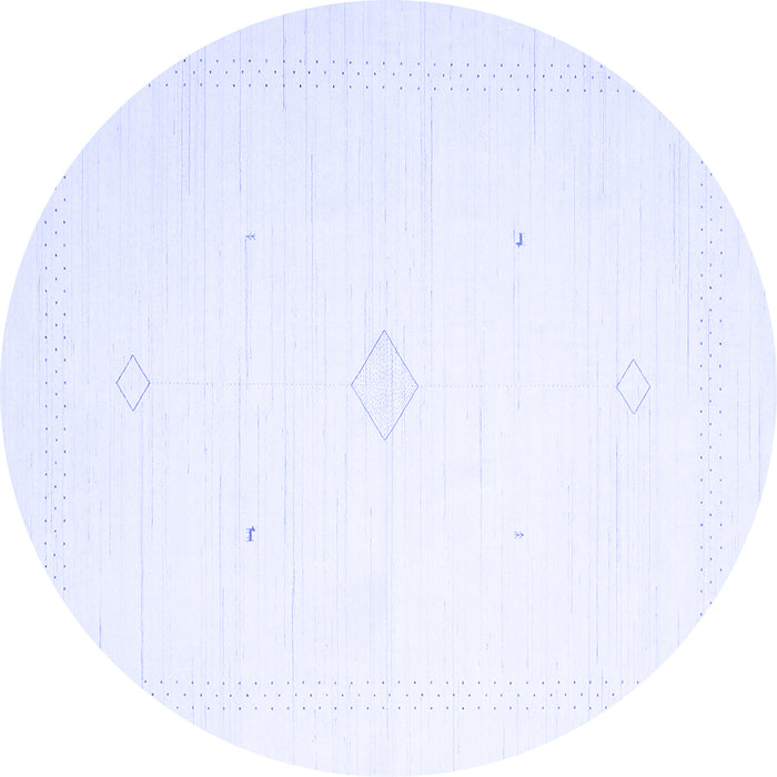 Round Machine Washable Solid Blue Modern Rug, wshcon2443blu