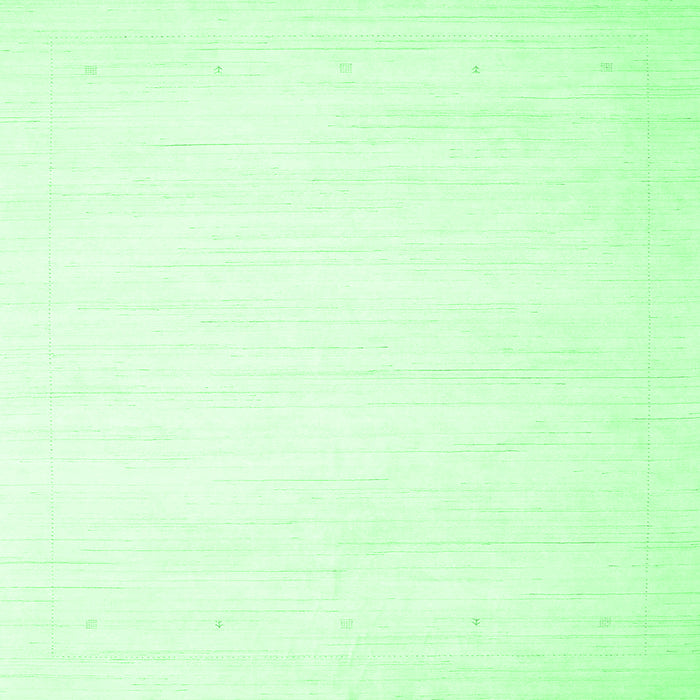 Square Machine Washable Solid Emerald Green Modern Area Rugs, wshcon2444emgrn