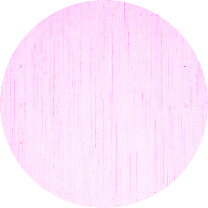 Round Solid Pink Modern Rug, con2444pnk
