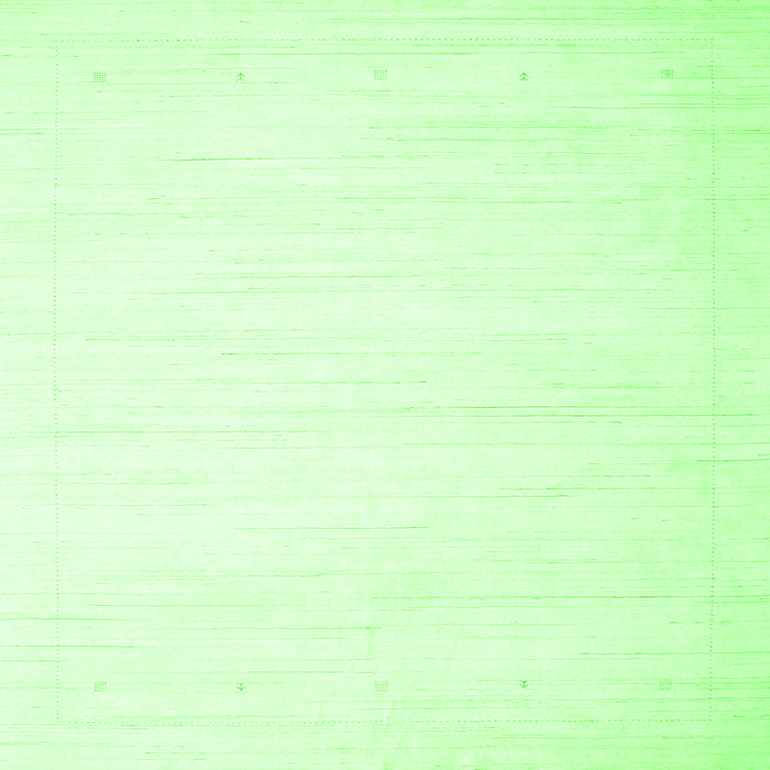 Round Machine Washable Solid Green Modern Area Rugs, wshcon2444grn