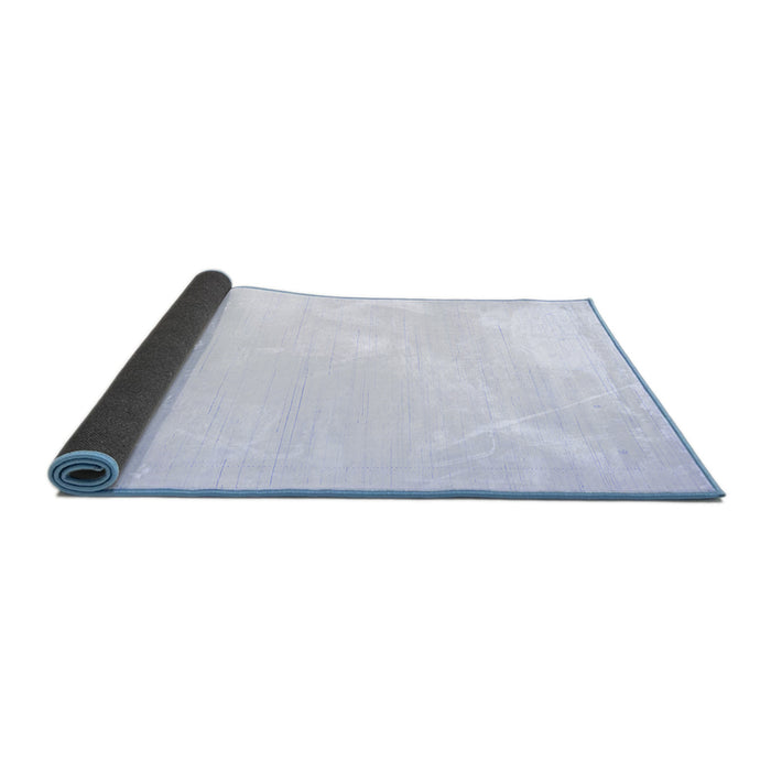 Sideview of Solid Blue Modern Rug, con2444blu