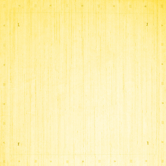 Square Machine Washable Solid Yellow Modern Rug, wshcon2445yw